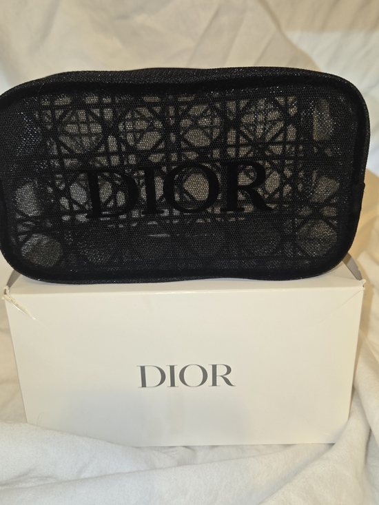 Dior Handbags - Designer Black Mesh Logo Pouch